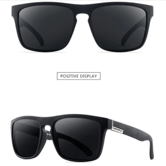Men Sports Sunglasses Polarized Retro Black Lens Outdoor Driving‎ Light Weight - Picture 1 of 4